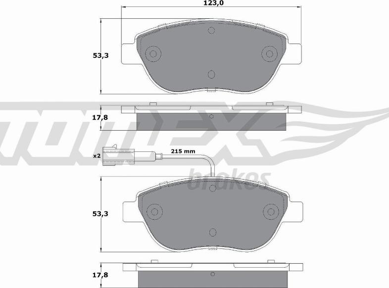 TOMEX brakes TX 12-482 - Kit pastiglie freno, Freno a disco autozon.pro