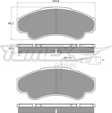 TOMEX brakes TX 12-47 - Kit pastiglie freno, Freno a disco autozon.pro