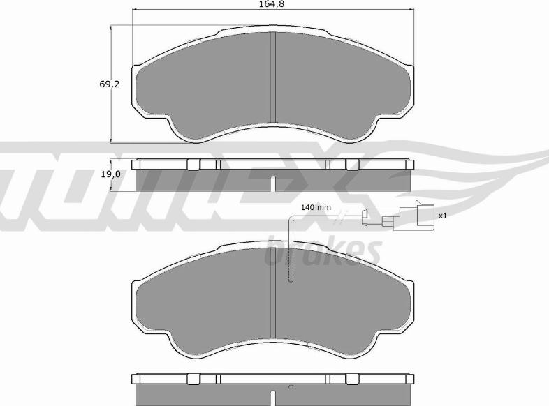 TOMEX brakes TX 12-47 - Kit pastiglie freno, Freno a disco autozon.pro