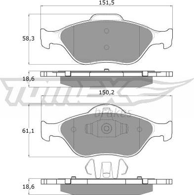 TOMEX brakes TX 12-55 - Kit pastiglie freno, Freno a disco autozon.pro