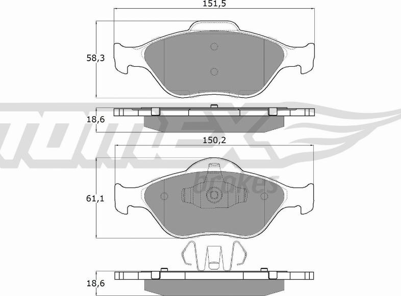 TOMEX brakes TX 12-55 - Kit pastiglie freno, Freno a disco autozon.pro