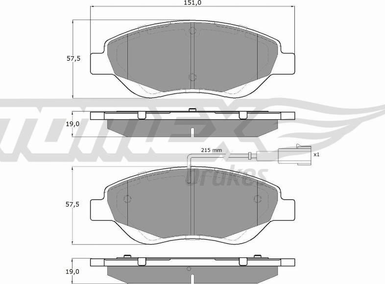 TOMEX brakes TX 12-50 - Kit pastiglie freno, Freno a disco autozon.pro