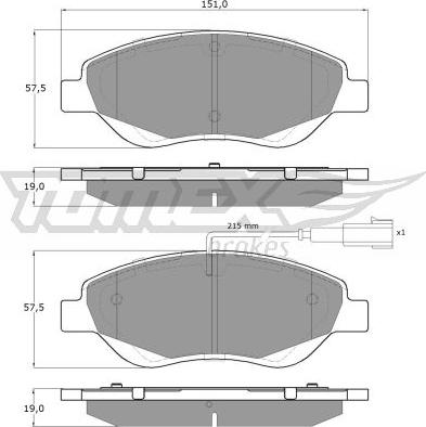 TOMEX brakes TX 12-50 - Kit pastiglie freno, Freno a disco autozon.pro