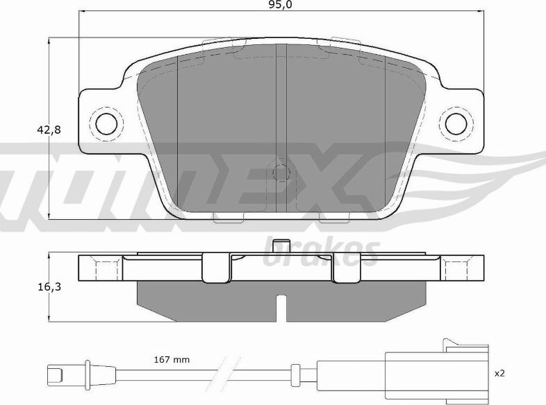 TOMEX brakes TX 12-511 - Kit pastiglie freno, Freno a disco autozon.pro