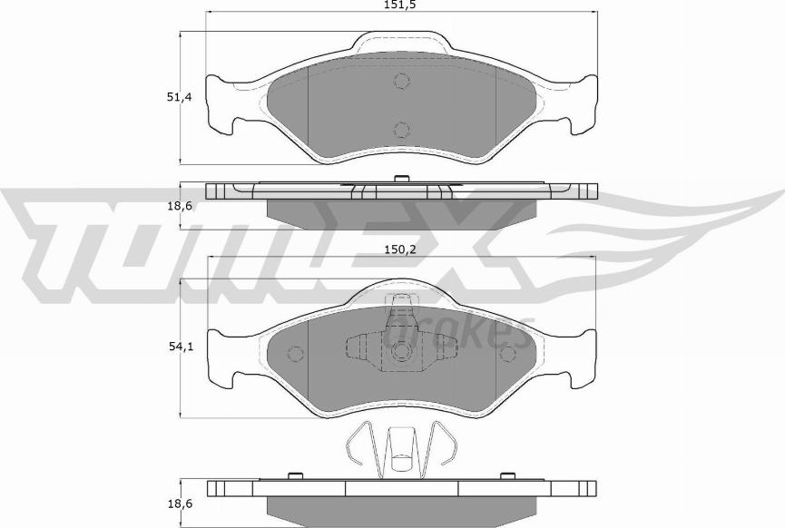 TOMEX brakes TX 12-53 - Kit pastiglie freno, Freno a disco autozon.pro