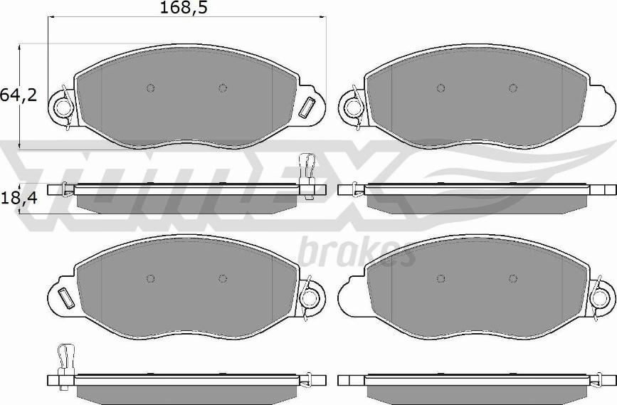 TOMEX brakes TX 12-61 - Kit pastiglie freno, Freno a disco autozon.pro