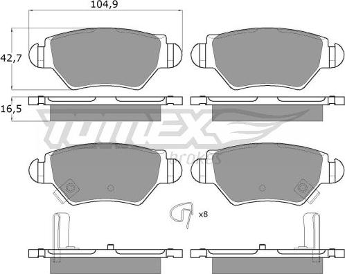 TOMEX brakes TX 12-14 - Kit pastiglie freno, Freno a disco autozon.pro