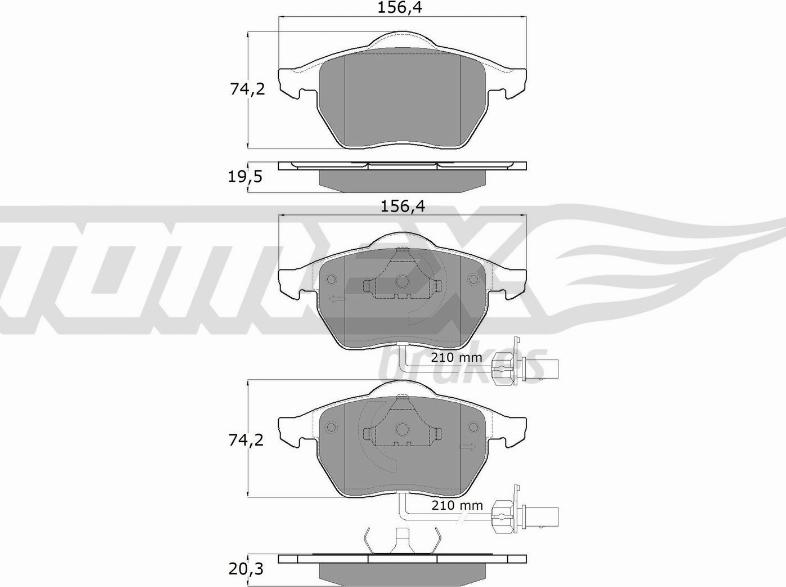 TOMEX brakes TX 12-13 - Kit pastiglie freno, Freno a disco autozon.pro