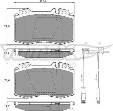 TOMEX brakes TX 12-811 - Kit pastiglie freno, Freno a disco autozon.pro