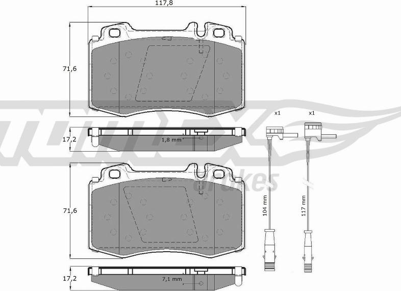 TOMEX brakes TX 12-811 - Kit pastiglie freno, Freno a disco autozon.pro