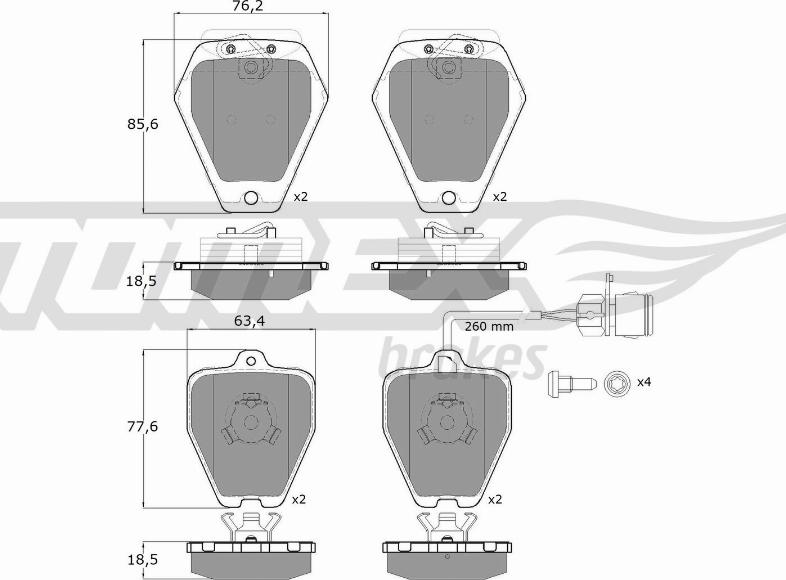 TOMEX brakes TX 12-26 - Kit pastiglie freno, Freno a disco autozon.pro