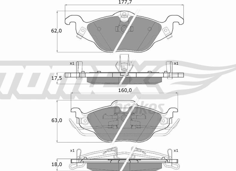 TOMEX brakes TX 12-21 - Kit pastiglie freno, Freno a disco autozon.pro