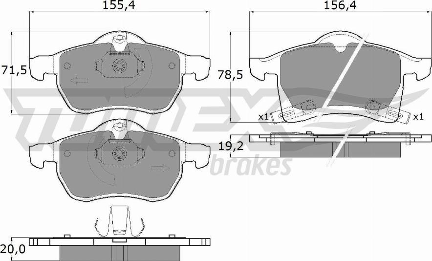 TOMEX brakes TX 12-22 - Kit pastiglie freno, Freno a disco autozon.pro