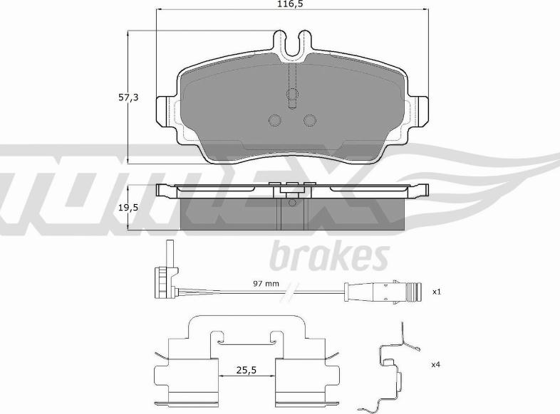 TOMEX brakes TX 12-751 - Kit pastiglie freno, Freno a disco autozon.pro