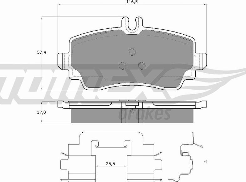 TOMEX brakes TX 12-76 - Kit pastiglie freno, Freno a disco autozon.pro