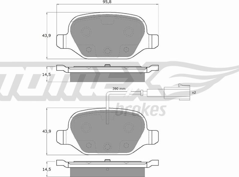 TOMEX brakes TX 12-702 - Kit pastiglie freno, Freno a disco autozon.pro