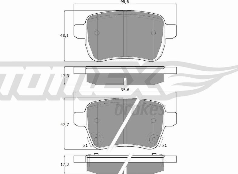 TOMEX brakes TX 17-94 - Kit pastiglie freno, Freno a disco autozon.pro