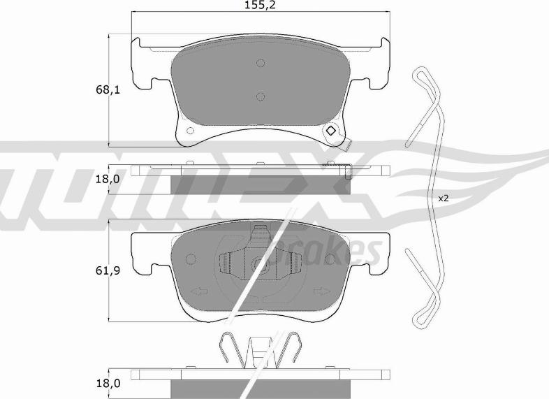 TOMEX brakes TX 17-93 - Kit pastiglie freno, Freno a disco autozon.pro