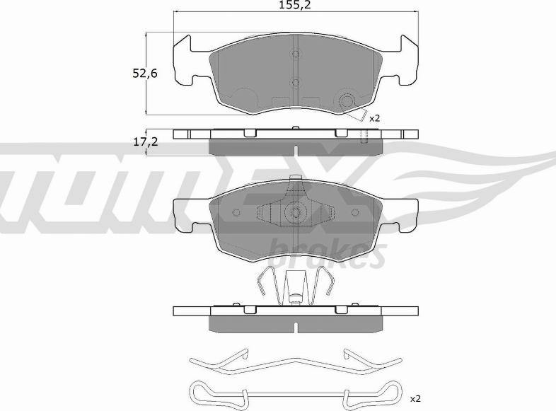 TOMEX brakes TX 17-92 - Kit pastiglie freno, Freno a disco autozon.pro