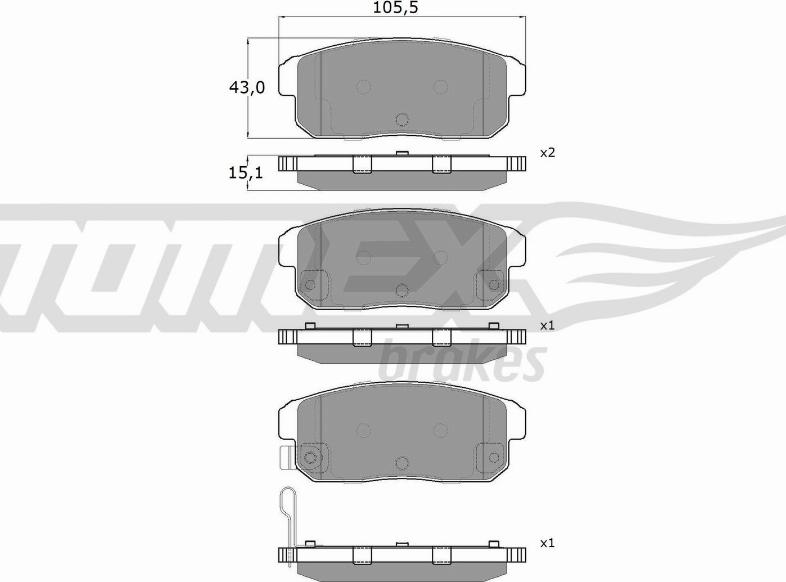 TOMEX brakes TX 17-97 - Kit pastiglie freno, Freno a disco autozon.pro