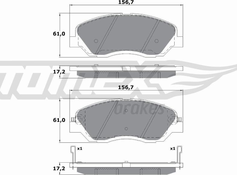 TOMEX brakes TX 17-44 - Kit pastiglie freno, Freno a disco autozon.pro