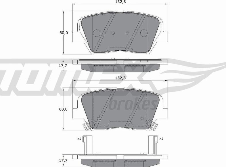 TOMEX brakes TX 17-46 - Kit pastiglie freno, Freno a disco autozon.pro