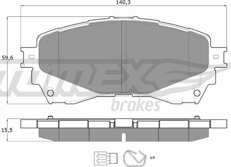 TOMEX brakes TX 17-41 - Kit pastiglie freno, Freno a disco autozon.pro