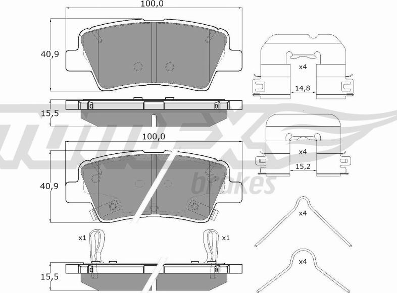 TOMEX brakes TX 17-481 - Kit pastiglie freno, Freno a disco autozon.pro