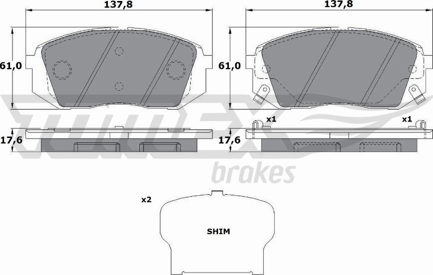 TOMEX brakes TX 17-47 - Kit pastiglie freno, Freno a disco autozon.pro