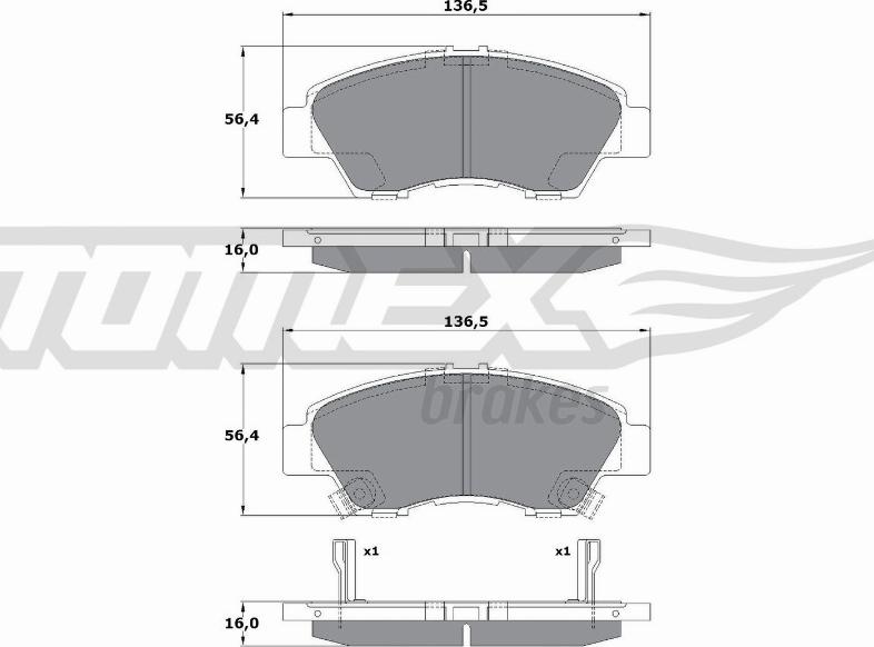 TOMEX brakes TX 17-55 - Kit pastiglie freno, Freno a disco autozon.pro