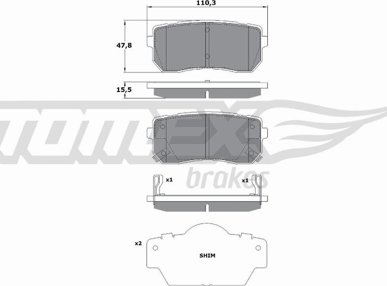 TOMEX brakes TX 17-50 - Kit pastiglie freno, Freno a disco autozon.pro