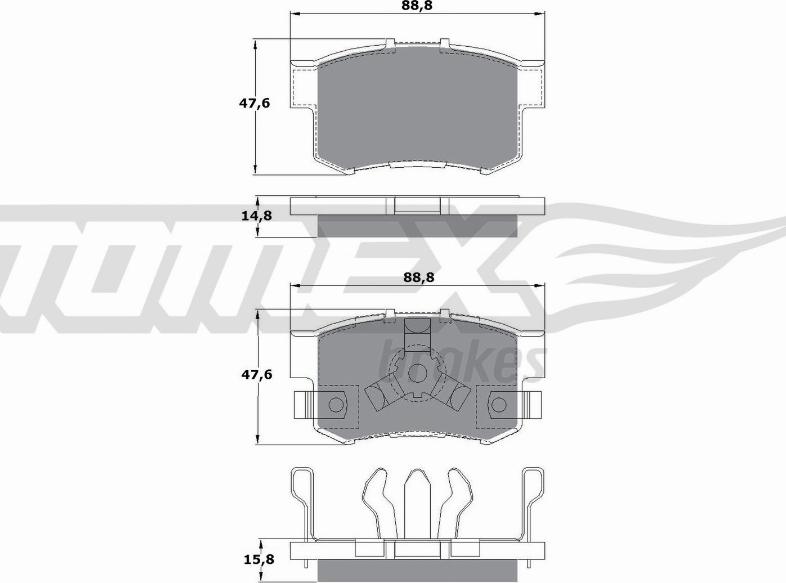 TOMEX brakes TX 17-53 - Kit pastiglie freno, Freno a disco autozon.pro