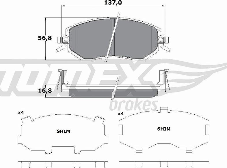 TOMEX brakes TX 17-65 - Kit pastiglie freno, Freno a disco autozon.pro