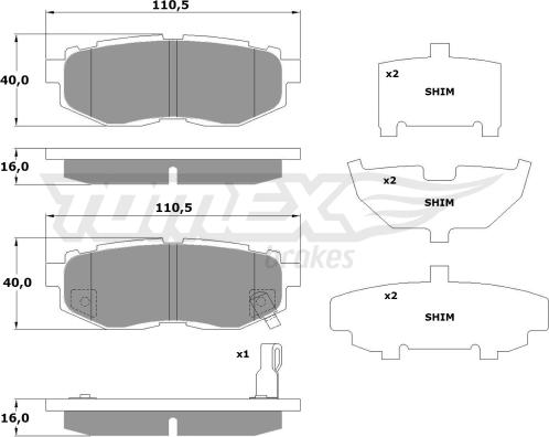 TOMEX brakes TX 17-66 - Kit pastiglie freno, Freno a disco autozon.pro