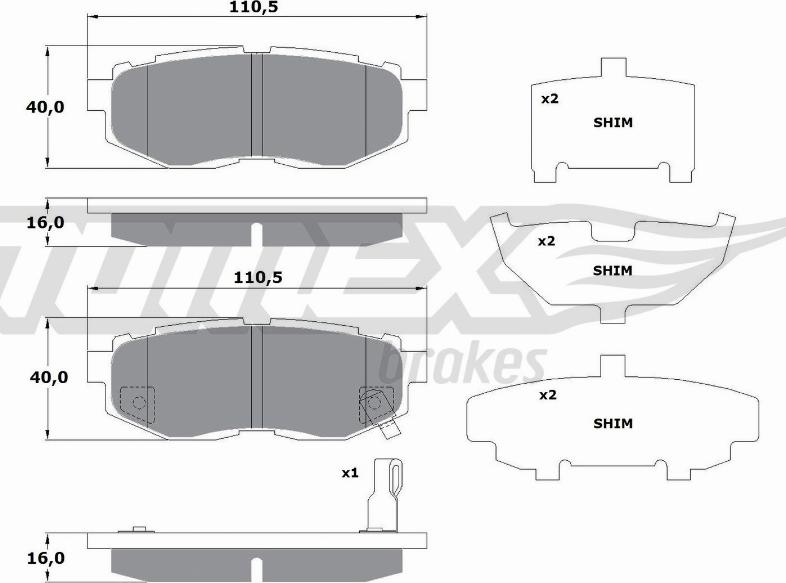 TOMEX brakes TX 17-66 - Kit pastiglie freno, Freno a disco autozon.pro