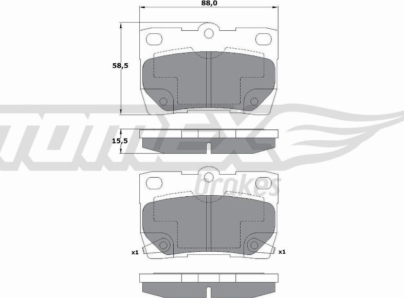 TOMEX brakes TX 17-61 - Kit pastiglie freno, Freno a disco autozon.pro