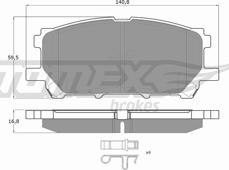 TOMEX brakes TX 17-63 - Kit pastiglie freno, Freno a disco autozon.pro