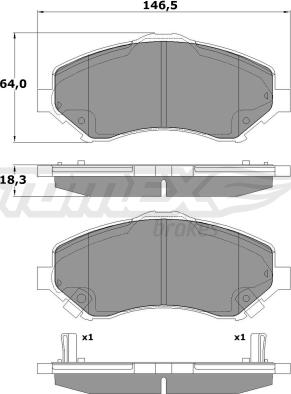 TOMEX brakes TX 17-67 - Kit pastiglie freno, Freno a disco autozon.pro