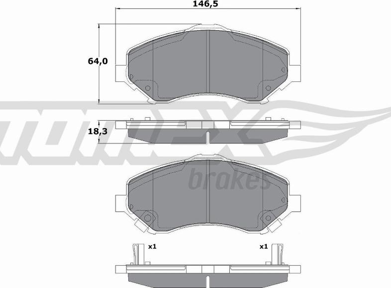 TOMEX brakes TX 17-67 - Kit pastiglie freno, Freno a disco autozon.pro