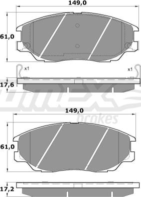 TOMEX brakes TX 17-09 - Kit pastiglie freno, Freno a disco autozon.pro