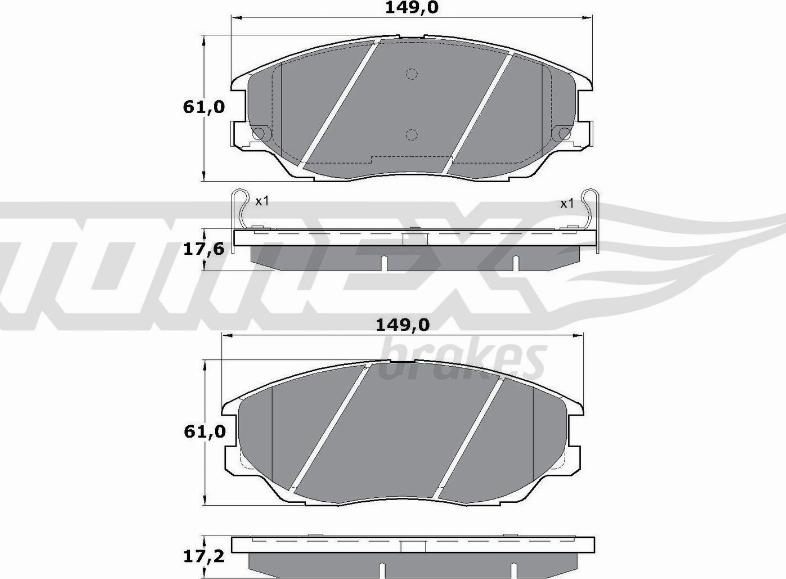 TOMEX brakes TX 17-09 - Kit pastiglie freno, Freno a disco autozon.pro