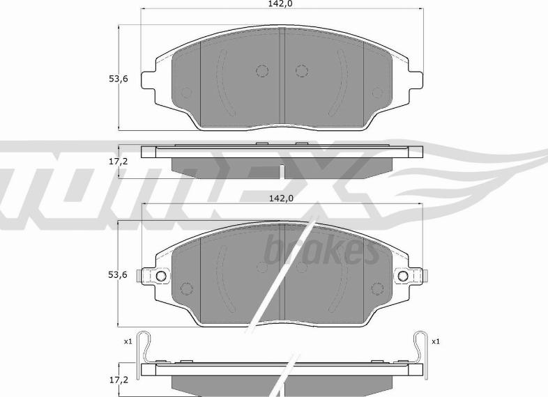 TOMEX brakes TX 17-00 - Kit pastiglie freno, Freno a disco autozon.pro