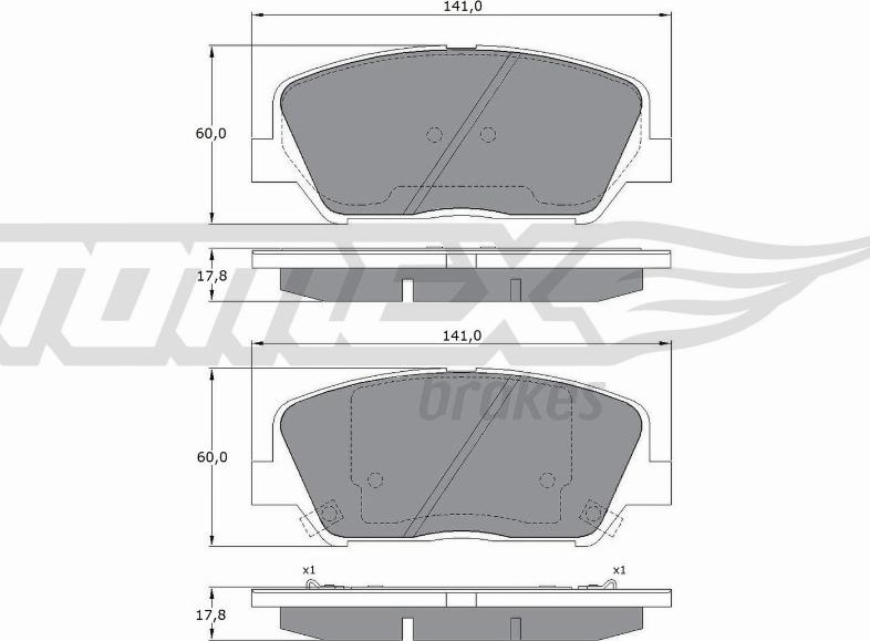 TOMEX brakes TX 17-01 - Kit pastiglie freno, Freno a disco autozon.pro