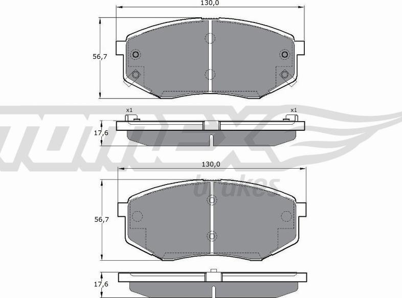 TOMEX brakes TX 17-08 - Kit pastiglie freno, Freno a disco autozon.pro