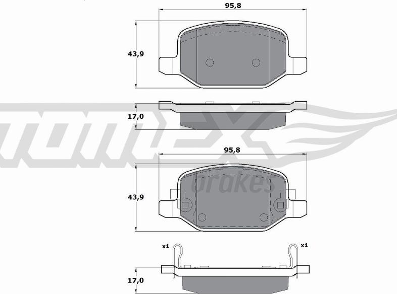 TOMEX brakes TX 17-18 - Kit pastiglie freno, Freno a disco autozon.pro