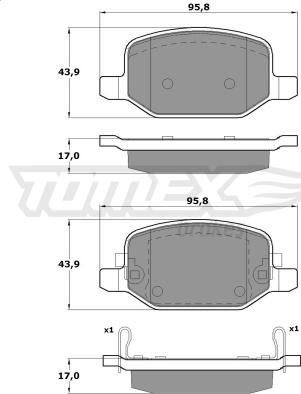 TOMEX brakes TX 17-18 - Kit pastiglie freno, Freno a disco autozon.pro