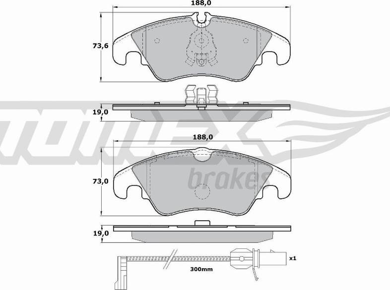 TOMEX brakes TX 17-13 - Kit pastiglie freno, Freno a disco autozon.pro