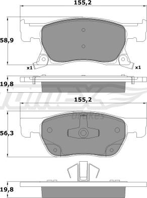 TOMEX brakes TX 17-86 - Kit pastiglie freno, Freno a disco autozon.pro