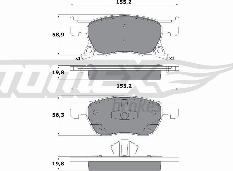 TOMEX brakes TX 17-86 - Kit pastiglie freno, Freno a disco autozon.pro