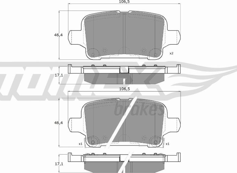 TOMEX brakes TX 17-88 - Kit pastiglie freno, Freno a disco autozon.pro